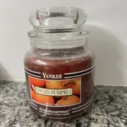 Yankee Candle Spiced Pumpkin Scented 14.5 OZ Black Band New Old Stock Fall Smell