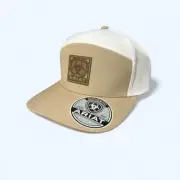 Men's Ariat Baseball Cap Tan PVC Patch Snapback Closure