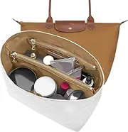 LOUKAYCCI New Dupont Paper Purse Organizer Insert for Longchamp Le Pliage S Handbag Insert (White, Small)