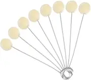 uxcell 20 Pcs Wool Daubers Ball Leather Dye Tool 5.9" Length Wool Balls Brush with Steel Handle for DIY Crafts Projects