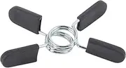 Tnfeeon Solid Steel Barbell Spring Collar Clips, Gym Workout Weight Bar, 25mm Lock Clamp, Rubber Grip Handles, Prevents Sliding, Comfortable, Easy Removal, Fit Standard 1" Hole, for