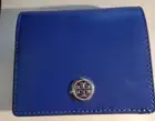 Tory Burch Parker Foldable Mini Wallet Blue Songbird 36986 Brand New