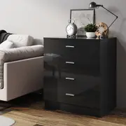 ELEGANT 4 Drawer Bedside Tables 40x60x68.5cm Black