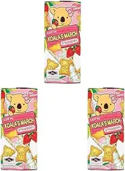 Lotte Koala's March Strawberry Cream Filled Cookies, 37 g (Pack of 3)