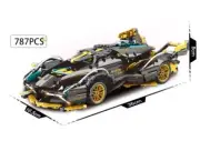 787pcs Super Car Gray Vehicle Building Blocks Set Model Toy All Ages!