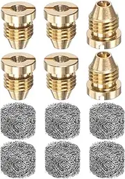 uxcell 6-Set Foam Cannon Orifice Nozzle, 1.1mm Brass Universal Thread Tips with Foam Maker for Snow Bubble Sprayer/Garden Hose/Kitchen Cleaners, Sprayer Connector Replacement Nozzles