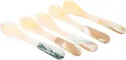 NAMOARLY 5Pcs Coffee Spoons Multi Functional Caviar Shell Spoon for Ice Stirring Ergonomic Handle Kitchen Gadget for Home Use