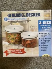 New Black & Decker Fresh Guard VC200 Vacuum System Canister Set 1 qt. and 1.5 qt