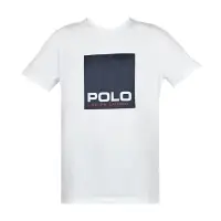 在飛比找momo購物網優惠-【RALPH LAUREN】POLO色塊印花圓領短袖T恤(白