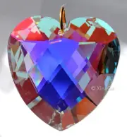 40mm Preciosa Faceted Heart Crystal AB Pendant Prism Suncatcher 1.5"