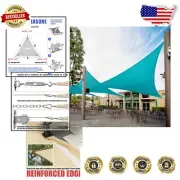 Turquoise Triangle Sun Shade Sail 6' x 6' x 6', 95% UV Blockage, 3-
