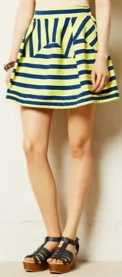 Dare to Dream Nimbin Swing Skirt Size X-Small Blue Motif NW ANTHROPOLOGIE Tag