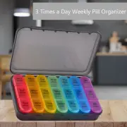 1 Pack For 7 Day Weekly Pill Organizer Case Boxes Small 3 Times a Day Rainbow