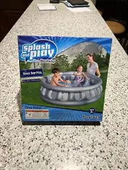 Splash And Play Spaceship Kids Water Blue/silver Swimming Pool, 60" L x 15" D