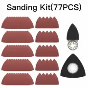 Oscillating Power Multi Tool 77pcs Sanding Pad Sanding Paper with Triangular ✪☦