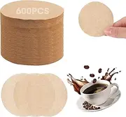 600 PCS Unbleached Coffee Filters, 64mm/2.5" Natural Brown Paper Filters, Compatible with Aeropress, Espresso Makers, and Other Coffee Machines, High-Density Filtration for Rich Flavor