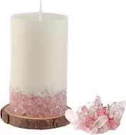 Crystal Candle,Jade Stone Infused Crystal Candle Gift,100% Natural Soy Wax with Plant Fragrance,48H Burn Time, Handmade Scented Candles,10cm x 6 cm (Freesia)