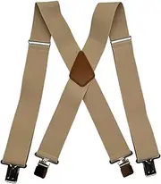 [Generic] Men's Suspenders X Back with Extra Clips Adjustable Braces for Men Suspender