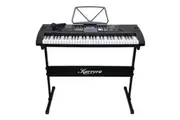Karrera 61 Keys Electronic Keyboard Piano with Stand - Black