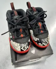 RARE DS 100% Authentic Nike little posite one TD Size 9c Sail Habanero Red Black