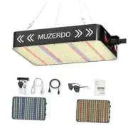 LED Grow Light Full Spectrum 8000 Lumen Plant Grow Light with Veg 80W Black