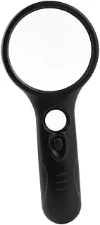 WEKAMOS Handheld Illuminated Magnifier with Double Glass Lens Portable Magnifying Glass with LED Light for Reading Inspection and Close Work for Seniors