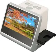 Film & Slide Scanner with Large 5in LCD Screen, Digital Film Scanner, Convert 126/135/110/Super 8 Film Negatives & Slides to High Res 14MP JPEG Digital Photos, Built in 16GB