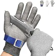 ANSI A9 Cut Resistant Glove, Stainless Steel Mesh Metal Glove, Food Grade for Kitchen Cooking, Butcher Meat Cutting, Oyster Shucking, Mandoline, Fishing(S, 1 PCS)