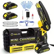 TOOLIFE 6" Cordless Mini Chainsaw - Lightweight, Portable Power for Easy Garden