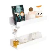 12 Inches White Acrylic Wall Shelves 2 Pack Acrylic Bookshelf for Wall. Wall ...