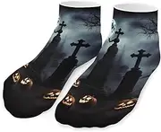 [QMNVBDS] Gothic Happy Halloween Socks Ankle Length Socks Casual Short Socks for Women Men Low Cut Sports Socks Running Socks No Show Socks Ankle Socks Athletic Socks Workout Socks, Style, One Size