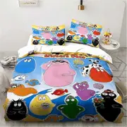 v358 Bed Sheets Cute Cartoon Barba-papa Bedding Set,Duvet Cover Comforter Bed Set Quilt Cover Pillowcase,King Queen Twin Size Boys Girls Adults 3-Piec