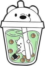 [Generic] Bubble Tea Enamel Lapel Pin | 4 Styles to Choose | Cute Animal Taiwanese Boba Milk Badge