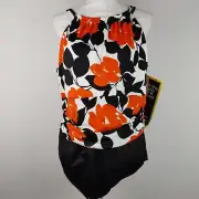 Miraclesuit One Piece Swimsuit Plus Size 24W Black White Orange Floral