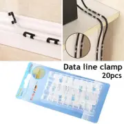 20Pcs Cable Cord Clips Self-Adhesive Wire Clamp Table Wall Tidy Holder Organizer