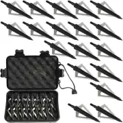 Broadheads 100/125 Grain 3 Fixed Blade Hunting Arrow Points Metal Tips 12pcs