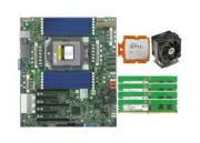Supermicro H13SSL-NT Motherboard AMD EPYC Genoa 9654 QS 64GB RAM CPU Cooler 420W