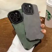 Matte Leather Silicone Case for iPhone 11 12 13 14 15 16 Pro Max XR X 7 8