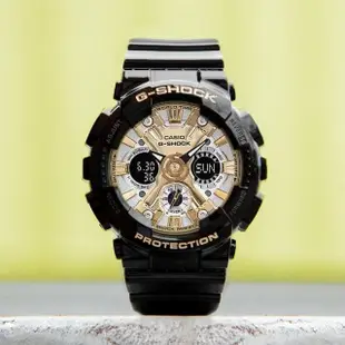 【CASIO 卡西歐】G-SHOCK 110系列金銀雙色女錶 手錶(GMA-S110GB-1A)
