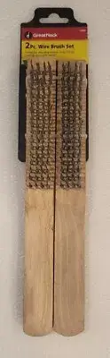 Wire Brush Set 2 Piece New Wood Handle Wire Brushes