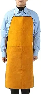 [Kezvmhy] Welding Work Apron - Cowhide Leather Anti Fouling Apron, Oil Resistant Apron | Flame Resistant Heavy Duty Adjustable Protective Clothing, Leather Welder Apron Unisex Safety Gear Workshop, as