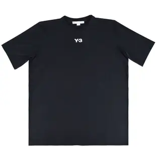 Y-3 CH1 SLEEVE 20週年紀念款白字LOGO後領20草寫設計純棉短袖T恤(男款/黑)