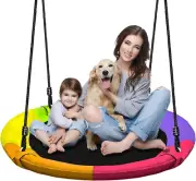40 Inch Colorful Saucer Tree Swing Set for Kids Adults 800Lb Weight Capacity Wat