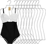 Lounsweer 20 Pack Bathing Suit Hangers Bikini Display Lingerie Wire Hangers Full Body Shape Metal Swimsuit Rack for Bra Boutique Closet Women (Silver)