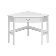 Costway Corner Computer Desk Wooden Workstation White
