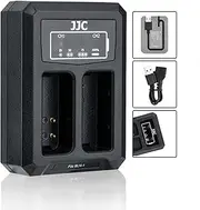 [JJC] BLN-1 Battery Charger USB Dual Slots for Olympus OM-D E-M5 Mark II (E-M5M2), E-M5, E-M1, Pen E-P5, Pen-F Cameras, Replaces Olympus Charger BCN-1, with 40cm Extension Cable