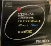 Princo CDR-74 75 Minute CD Recordable 650MB￼ New Sealed
