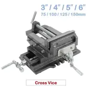Industrial 3"-6", 75mm-150mm Cross Slide Vice, 2 Way Drill Press Clamp Milling