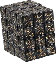 WOONEKY 48pcs Acrylic Token Dices Counter Dice Set Table Game Dice Counters Card Gaming Accessories