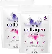 Multi Collagen Protein Powder, Multi Collagen Peptides Types i, ii, iii, v, x, Hydrolyzed Collagen Peptides, with Hyaluronic Acid, Biotin & Vitamin C, Unflavored Collagen Peptides (2)